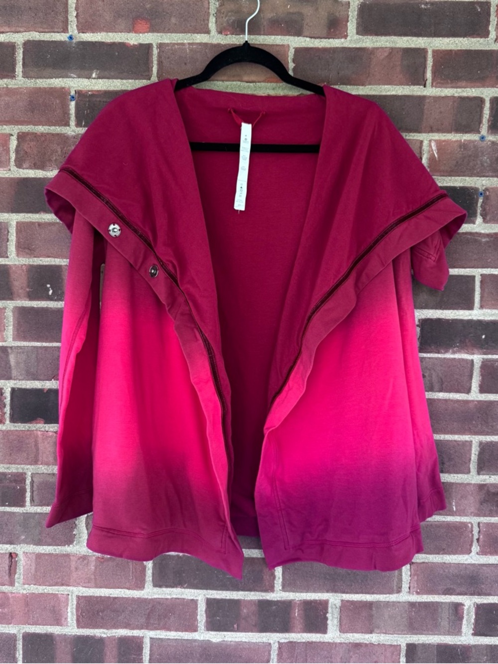 Lululemon Wrap Cardigan Womens Size US 4 Regular Pink Ombré Open Front Jacket